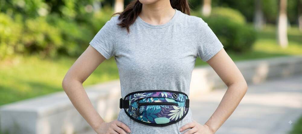 Basic Street Tropical Leaf Print Fanny Pack Crossbody Waist Bag